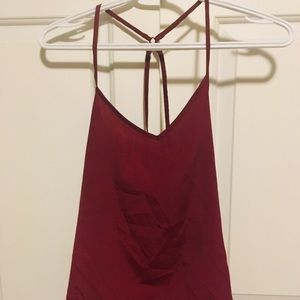 Strappy back wine colored tank